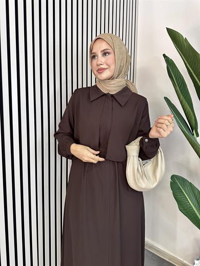 Rüzgarlıklı Ferace - Kahve