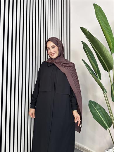 Rüzgarlıklı Ferace - Siyah