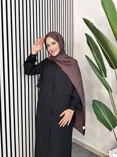 Rüzgarlıklı Ferace - Siyah