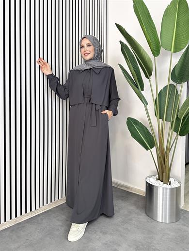 Rüzgarlıklı Ferace - Füme