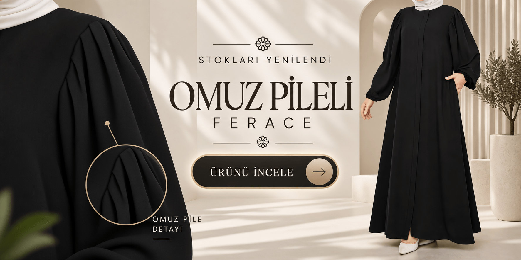 Omuz Pileli Ferace