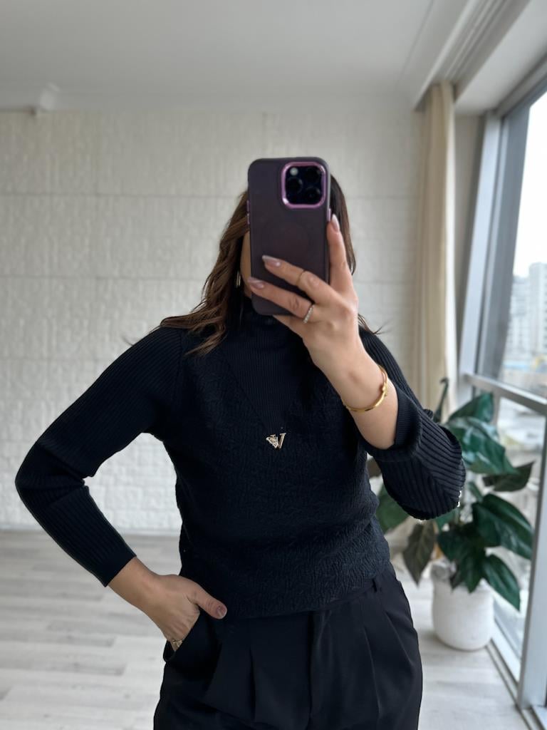 Chanel Armalı Lüks Kalite Bluz Siyah