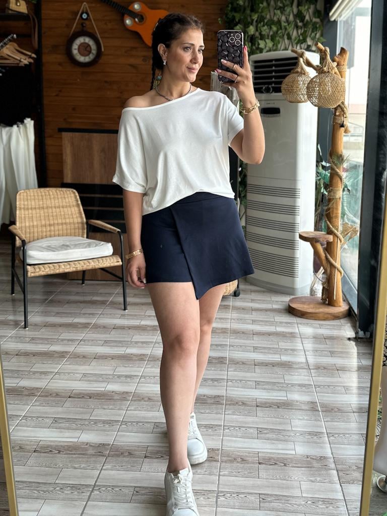 Modal Kumaş Oysh Sort Etek Füme