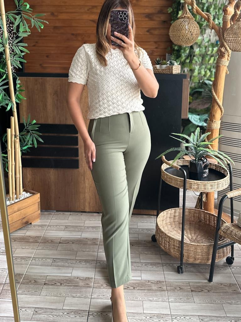 Orjinal Marka Pens Detay  Pantolon Haki Yeşil