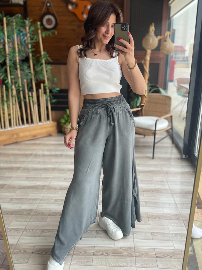 OTANTİK KETEN PANTOLON ANTRASİT