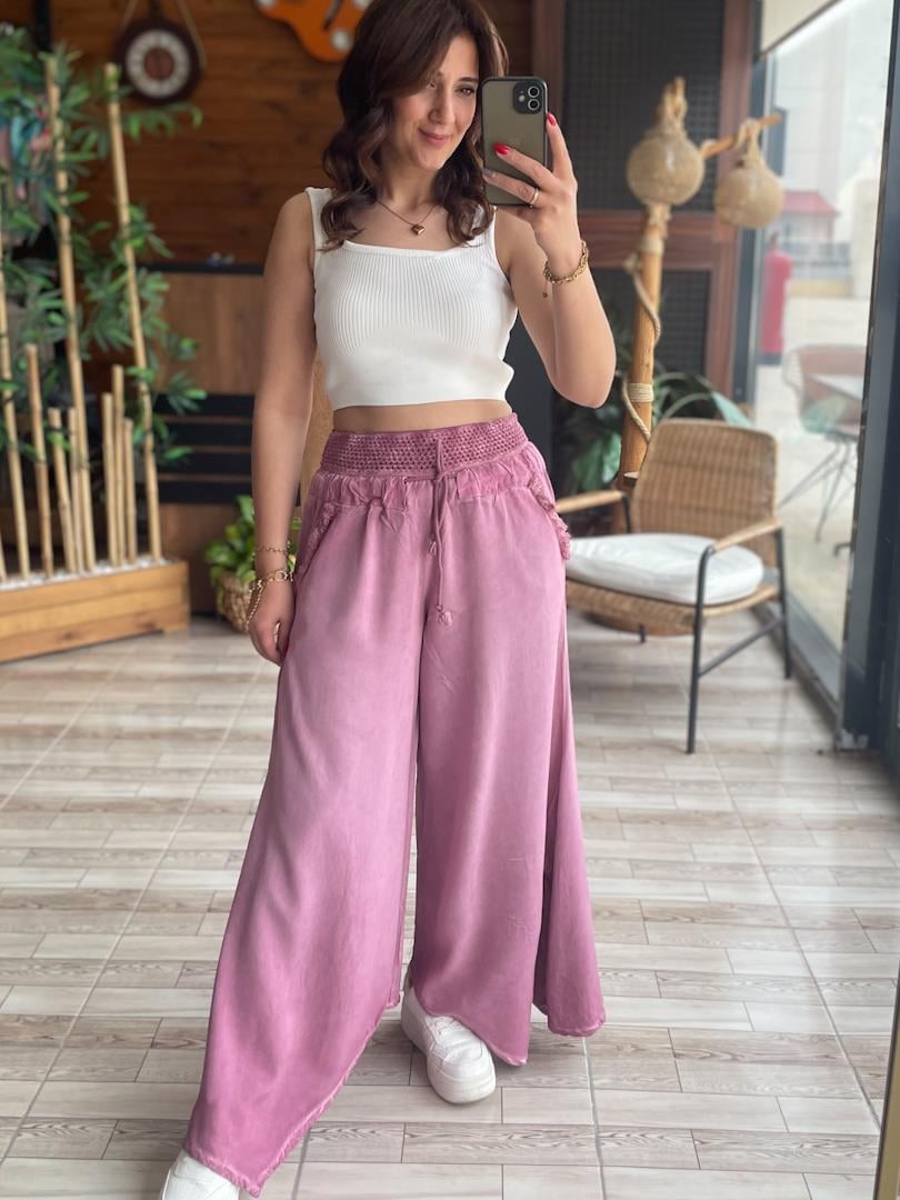 OTANTİK KETEN PANTOLON VİŞNE ÇÜRÜĞÜ