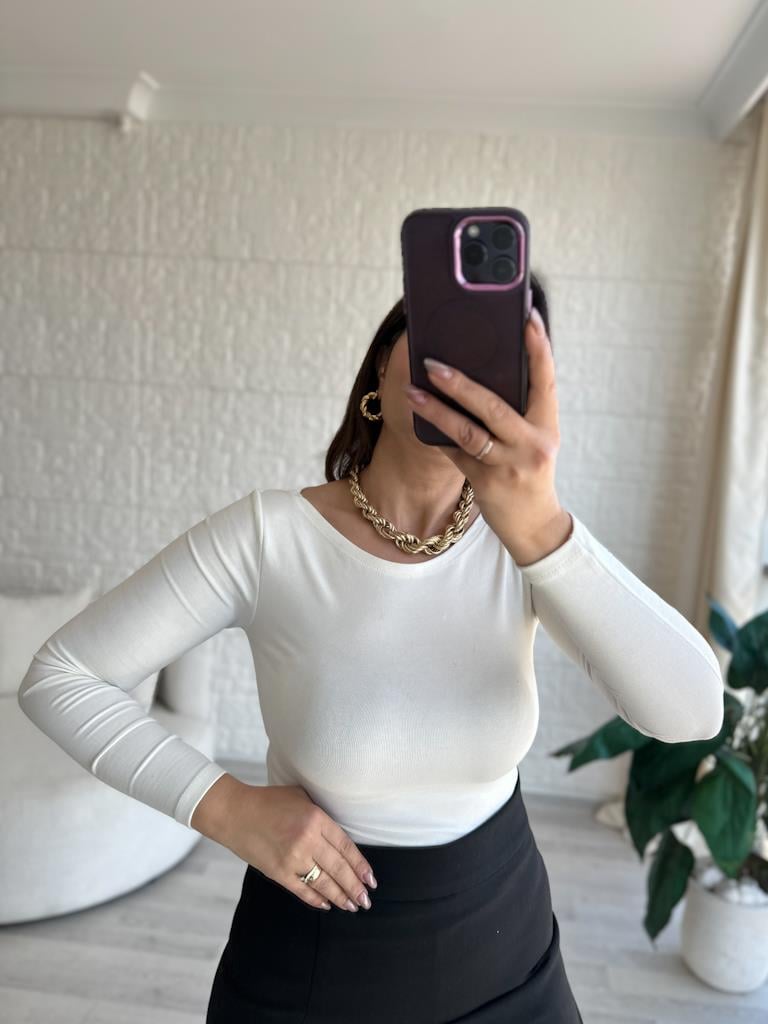 Oys Kayık Yaka Bluz Ekru