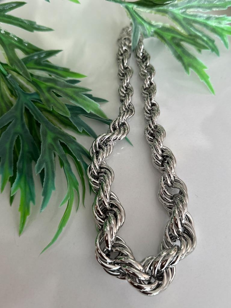 Özel Seri Vintage Kalın Burgu Kolye Gümüş