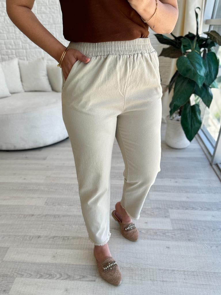 Paça Püskül Detaylı Beli Lastikli Orjinal Marka Pantolon