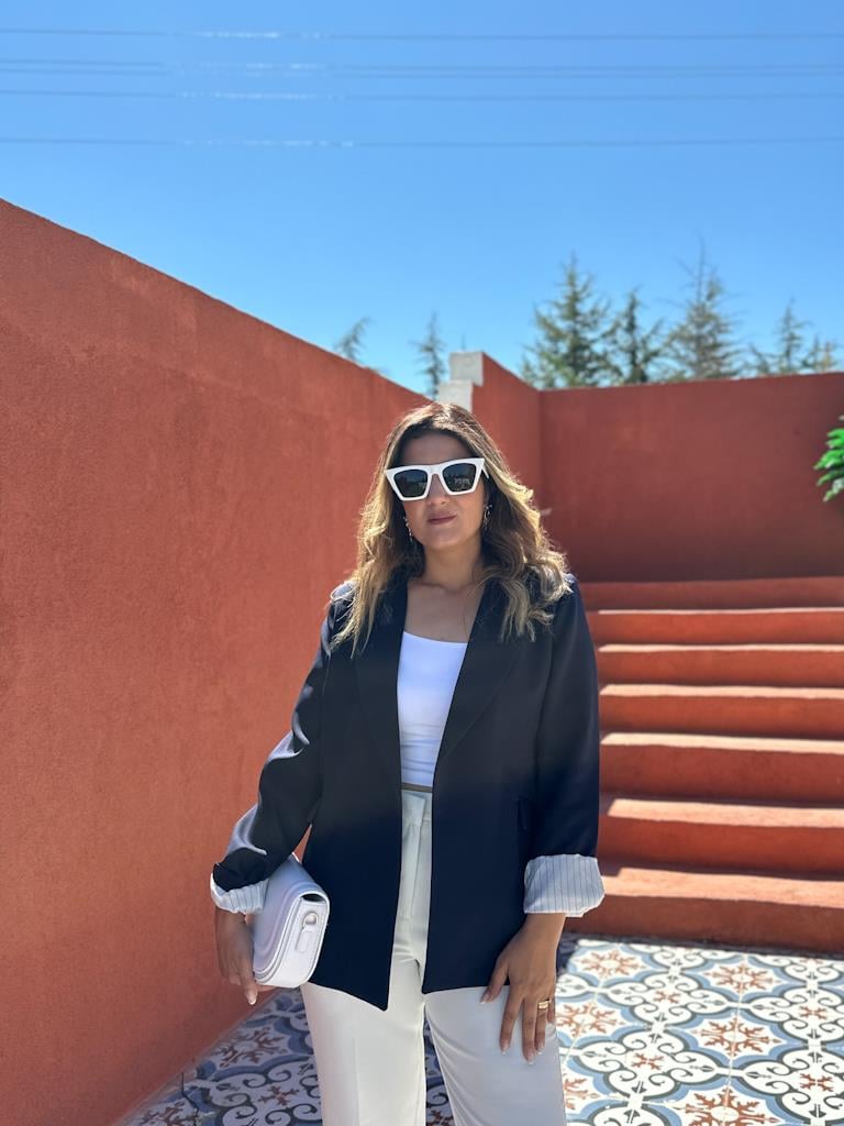 Premium Seri Astarlı Çizgili Blazer Ceket Lacivert
