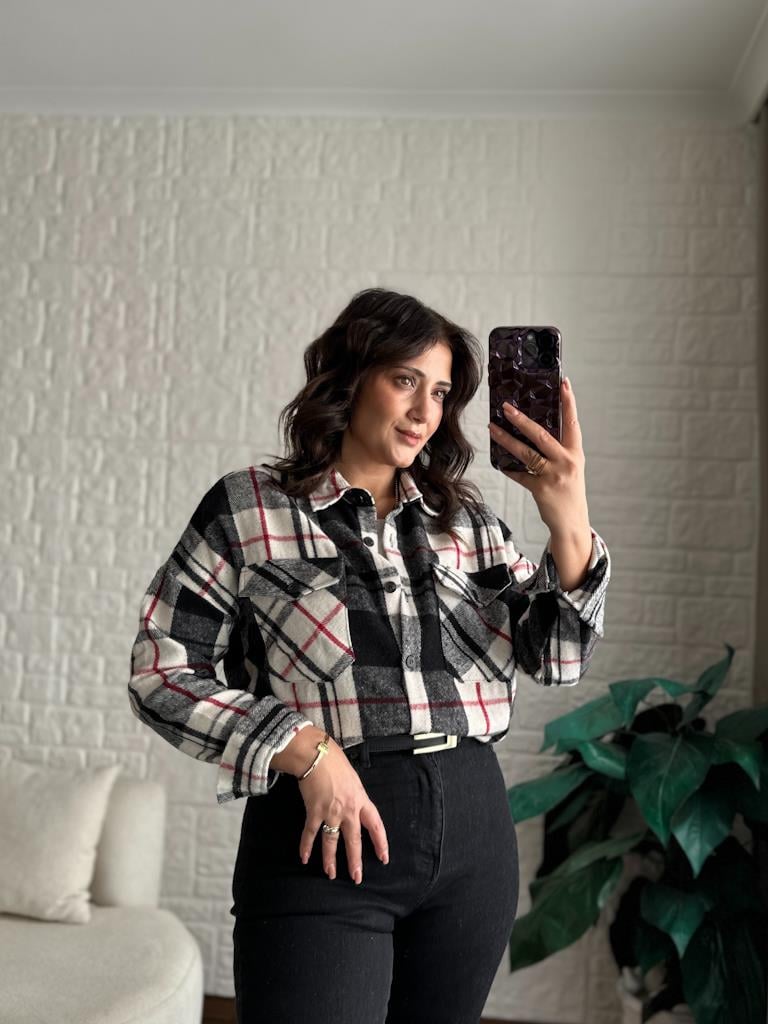 Siyah Ekose Desen Oduncu Gömlek