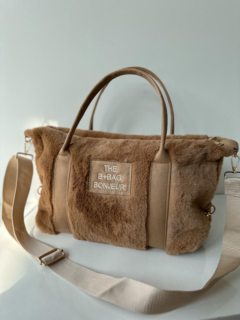 Camel The Tote Bag Pelüş Nubuk Kolon Askılı Çanta
