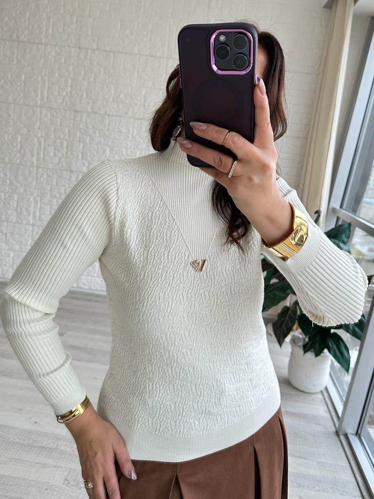 Chanel Armalı Lüks Kalite Bluz Krem