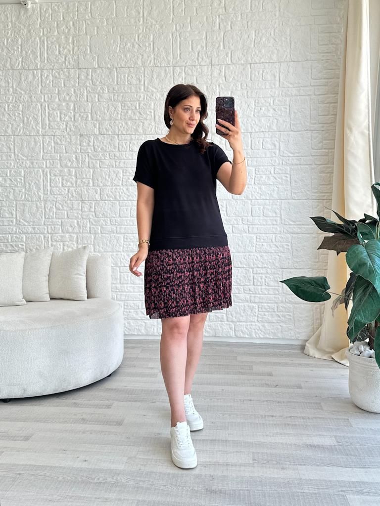 Çiçek Pilise Detay Modal Elbise