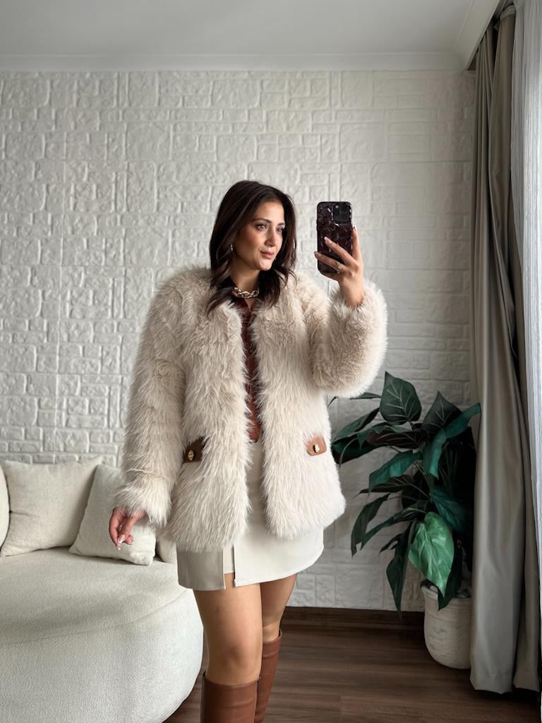 Deri Kapak Detaylı Kürk