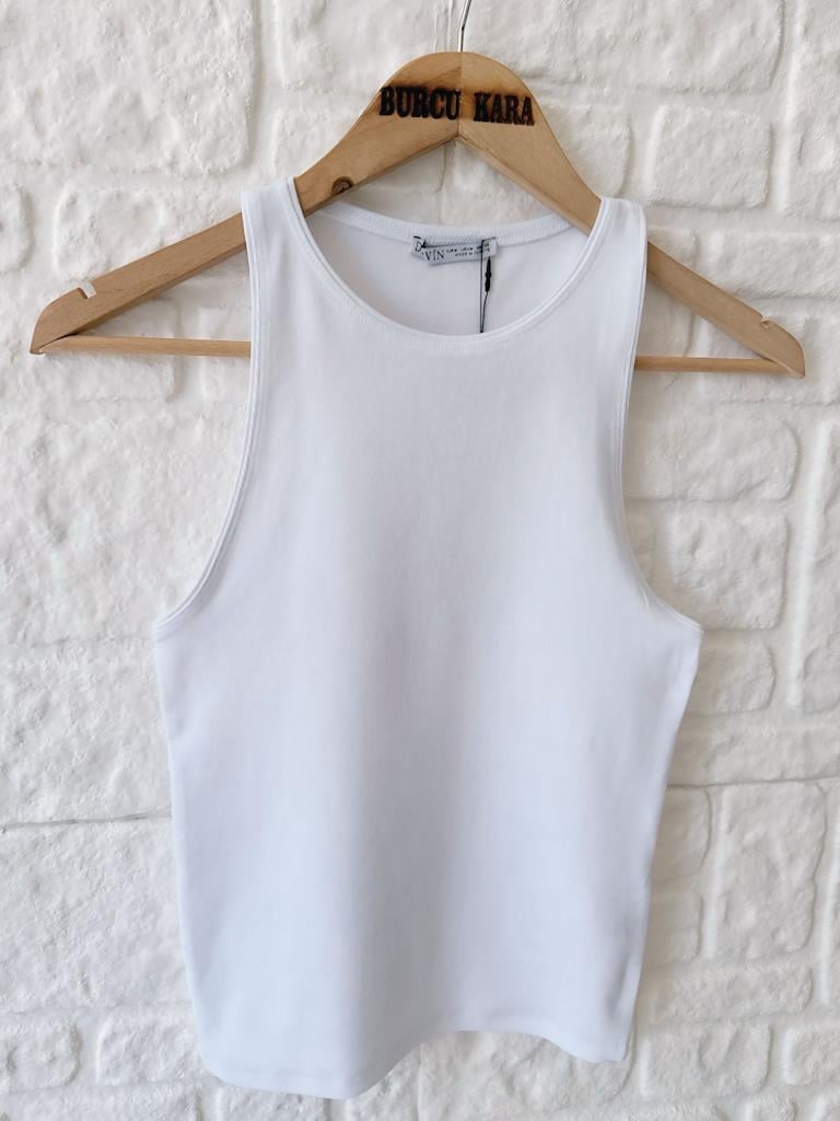 Dilvin Halter Yaka Tişört Beyaz