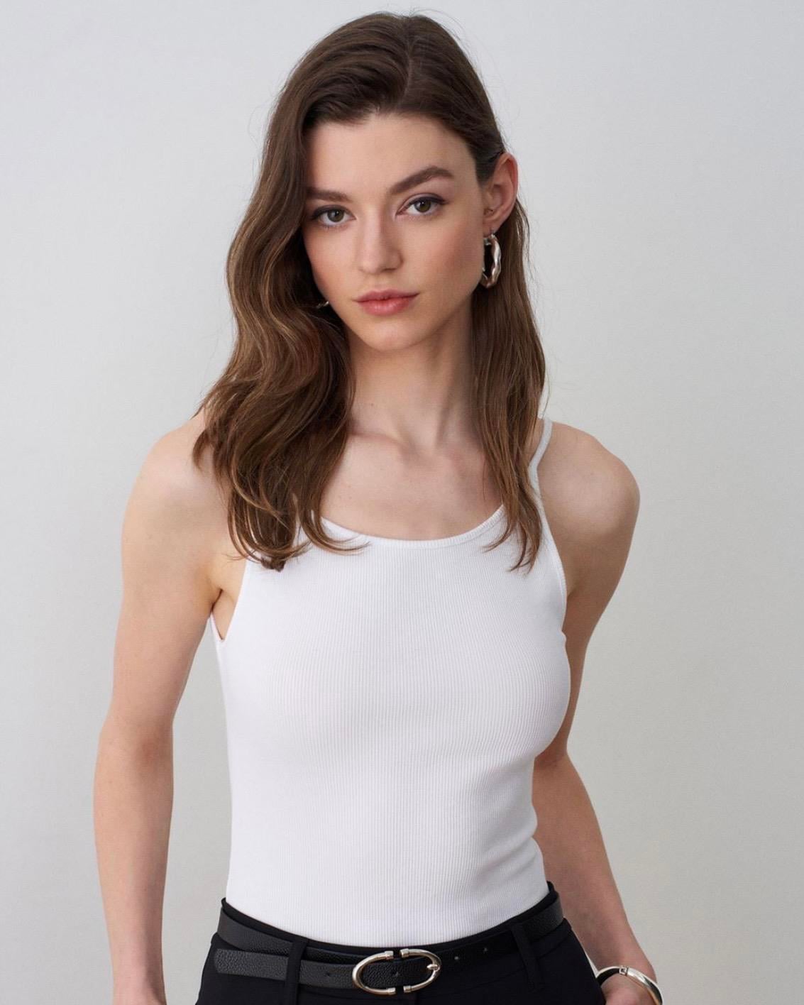 Dilvin İp Askılı Kaşkorse Atlet Beyaz