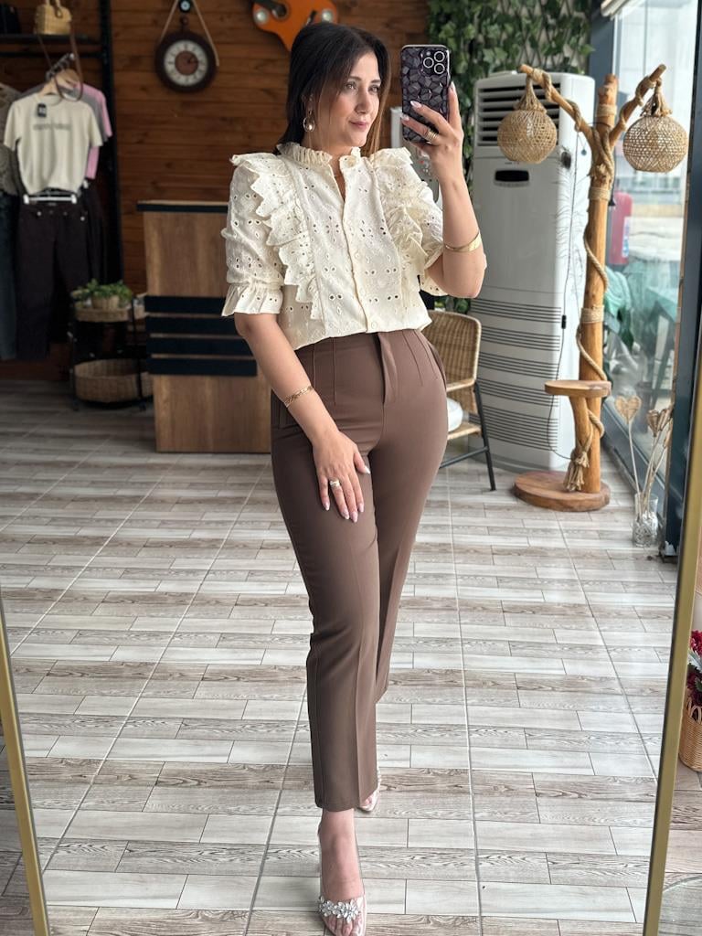 Kahve Orijinal Marka Pens Detaylı Pantolon