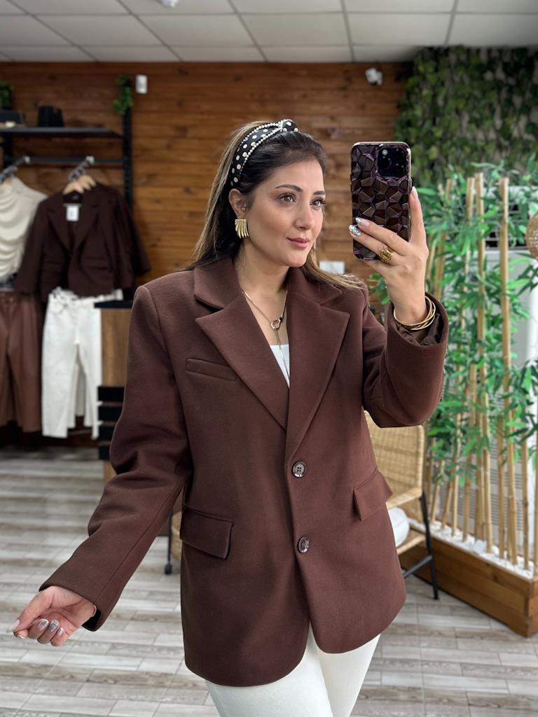 Kaşe Kumaş Blazer Ceket Kaban