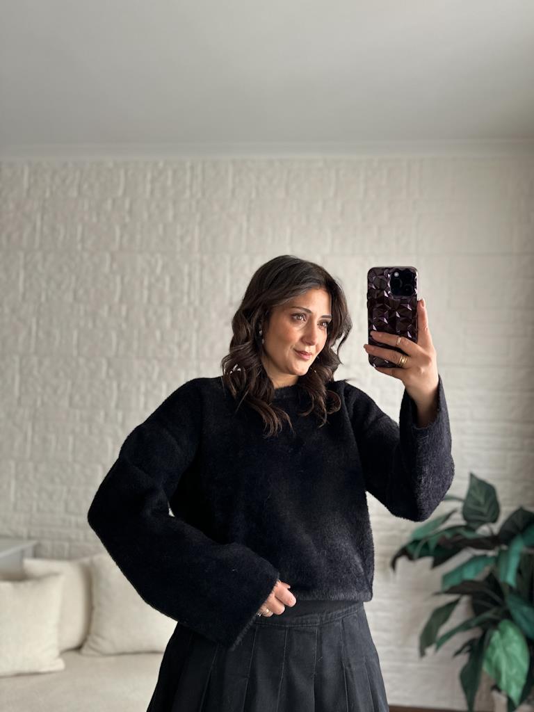 Marka Model Premium Oversize Yumoş Kazak Siyah