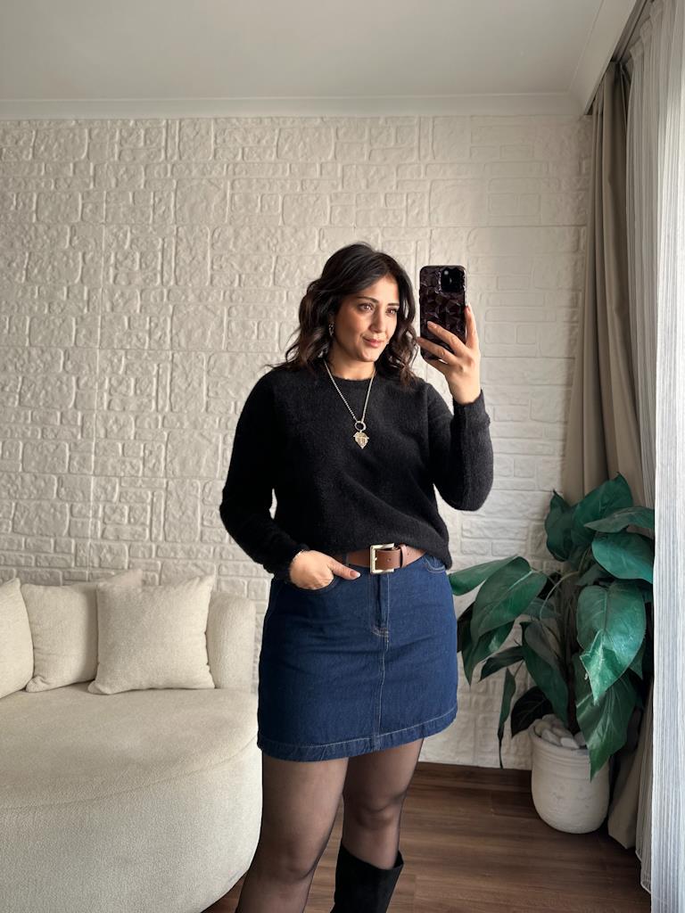 Orijinal Marka Kaşmir Kazak Siyah