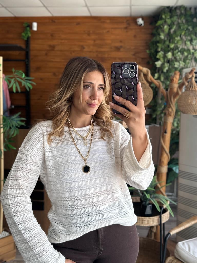 Orjinal Marka Ekru Ajurlu Triko