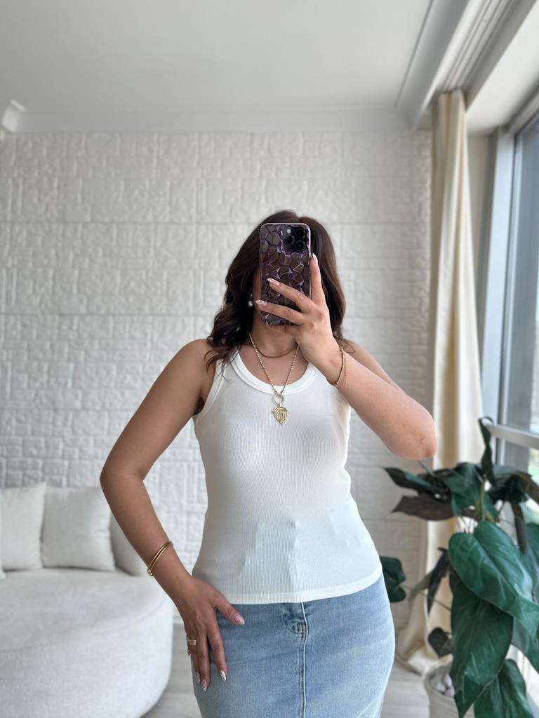 Orjinal Marka Fitilli Geniş Yaka Kaşkorse Bluz Krem