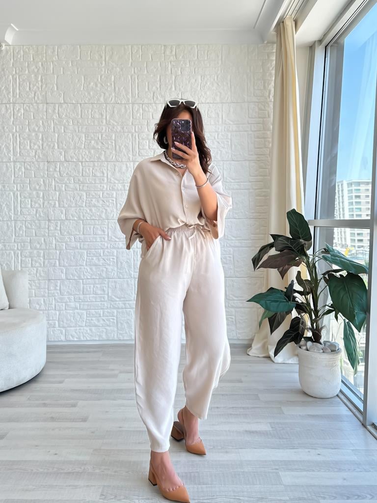 Orjinal Marka Moadal Yarasa Kol Salaş Gömlekli Takım Taş