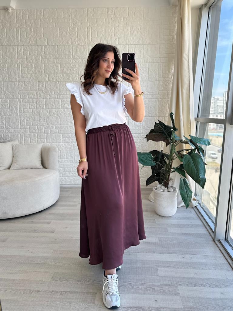 Orjinal Marka Saten Etek Mürdüm