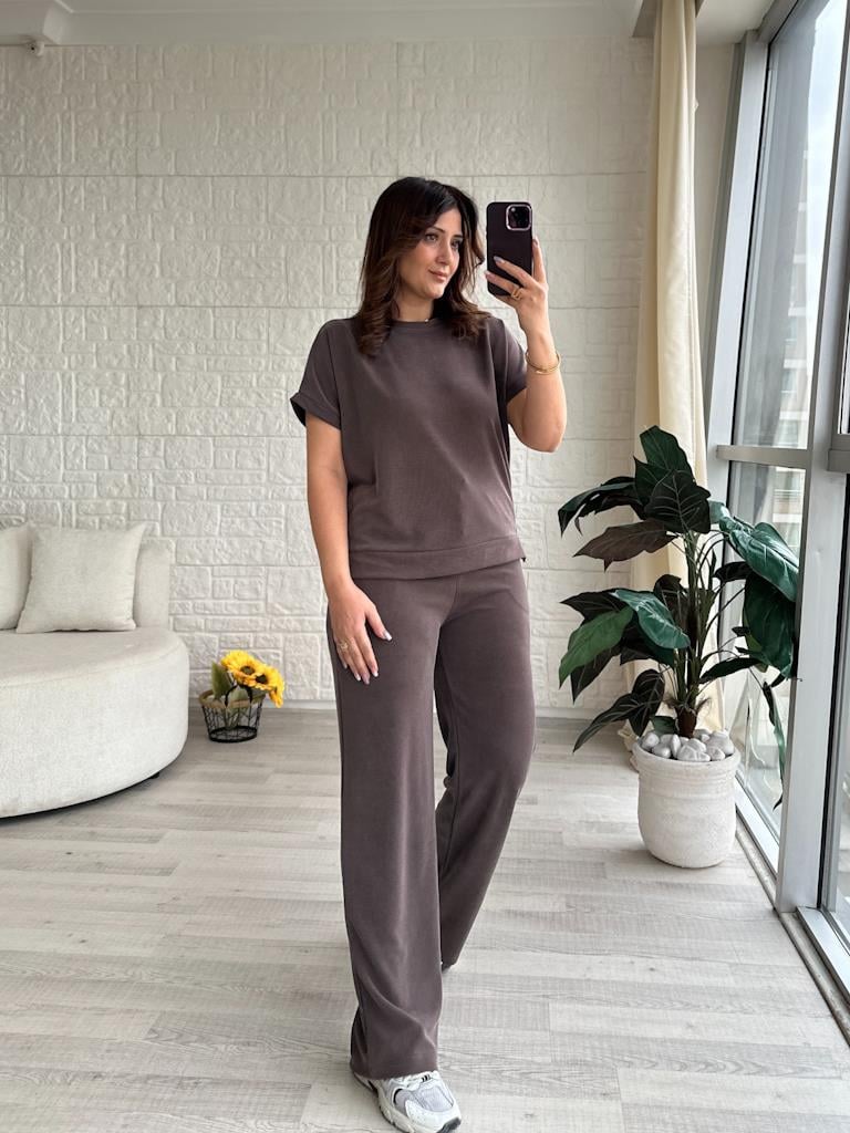Oys Pike Kumaş Basic İkili Takım Kahverengi