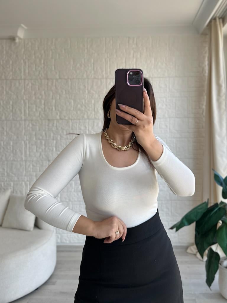 Oys U Yaka Modal Bluz Ekru