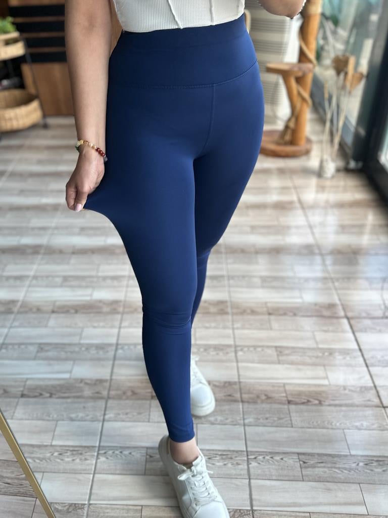 Oysh Model Likralı Toparlayıcı Tayt Saks Mavi