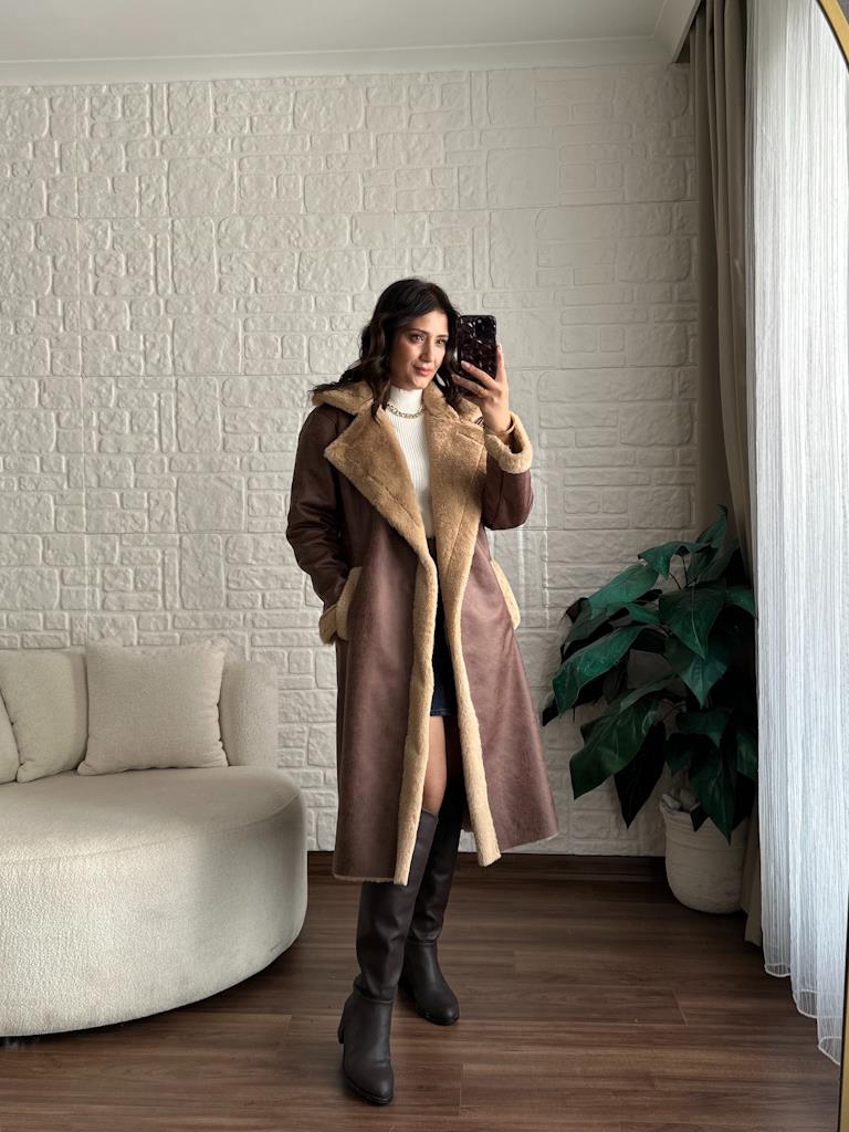 Premium İçi Pelüş Uzun Deri Kaban