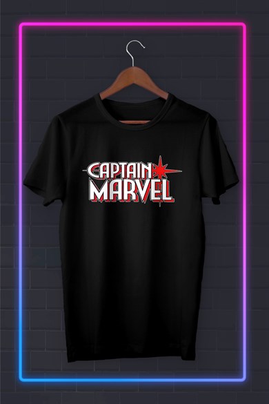 Captan Marvel 2 Calligraphy  Dijital Baskılı Tshirt - Tshirt Tasarım
