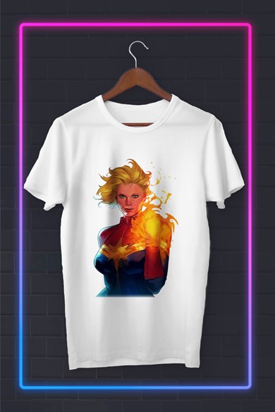 Captan Marvel 2 Paster Colorfull  Dijital Baskılı Tshirt - Tshirt Tasarım