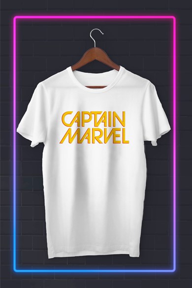 Captan Marvel Suluboya Dijital Baskılı Tshirt - Tshirt Tasarım