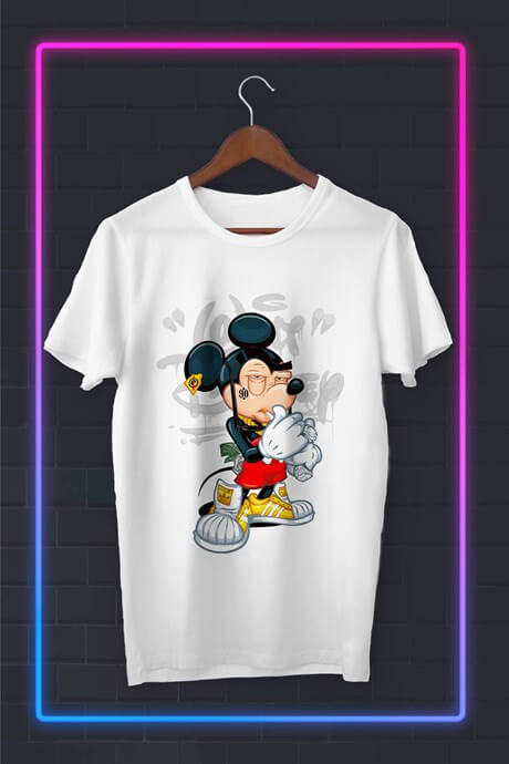 Mickey Mouse Disney Karakter-Basklı Tshirt