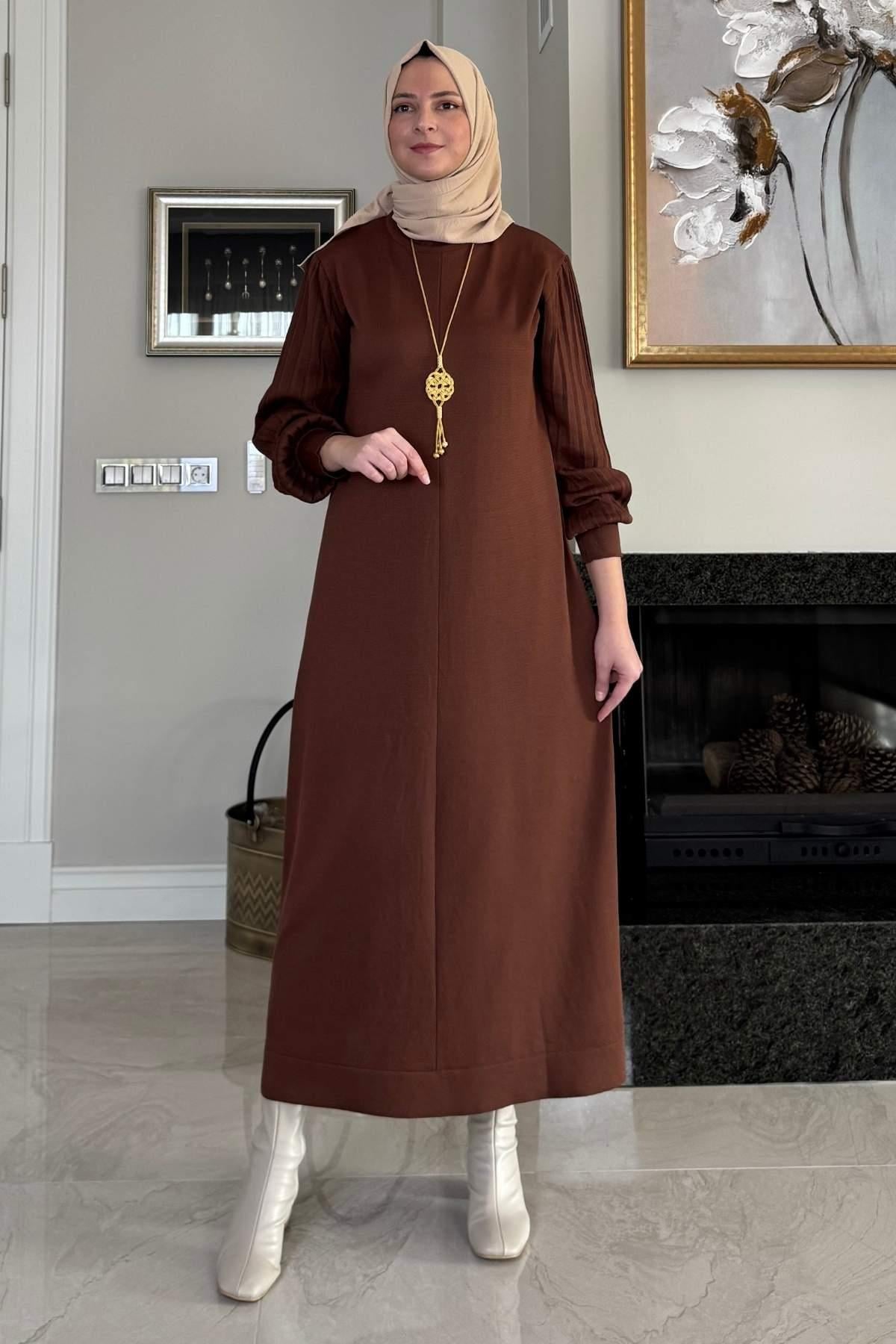 Ecem Triko Elbise Haki | Rabia Şamlı | Tesettür Giyim, Elbise ve Kadın Giyim Modası