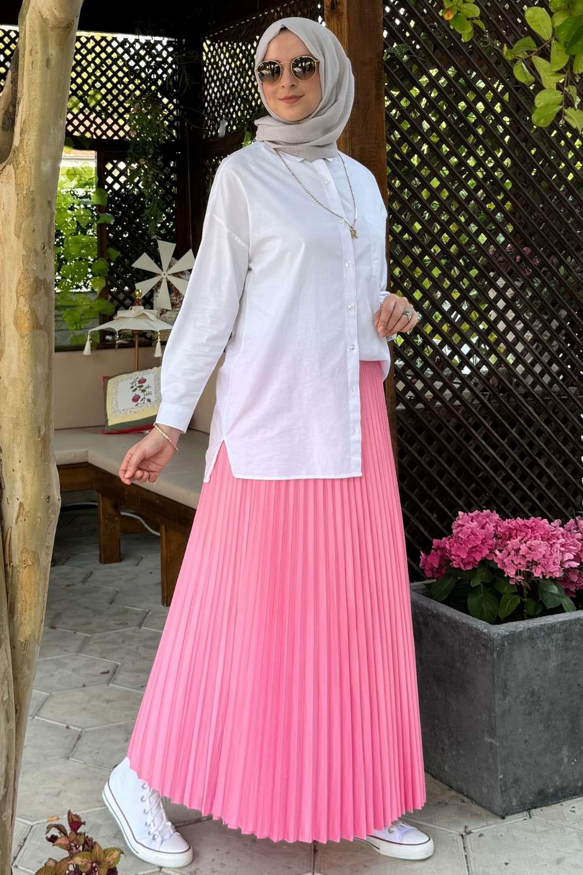 Eliz Bej Plise Etek | Rabia Şamlı | Tesettür Giyim, Elbise ve Kadın Giyim Modası