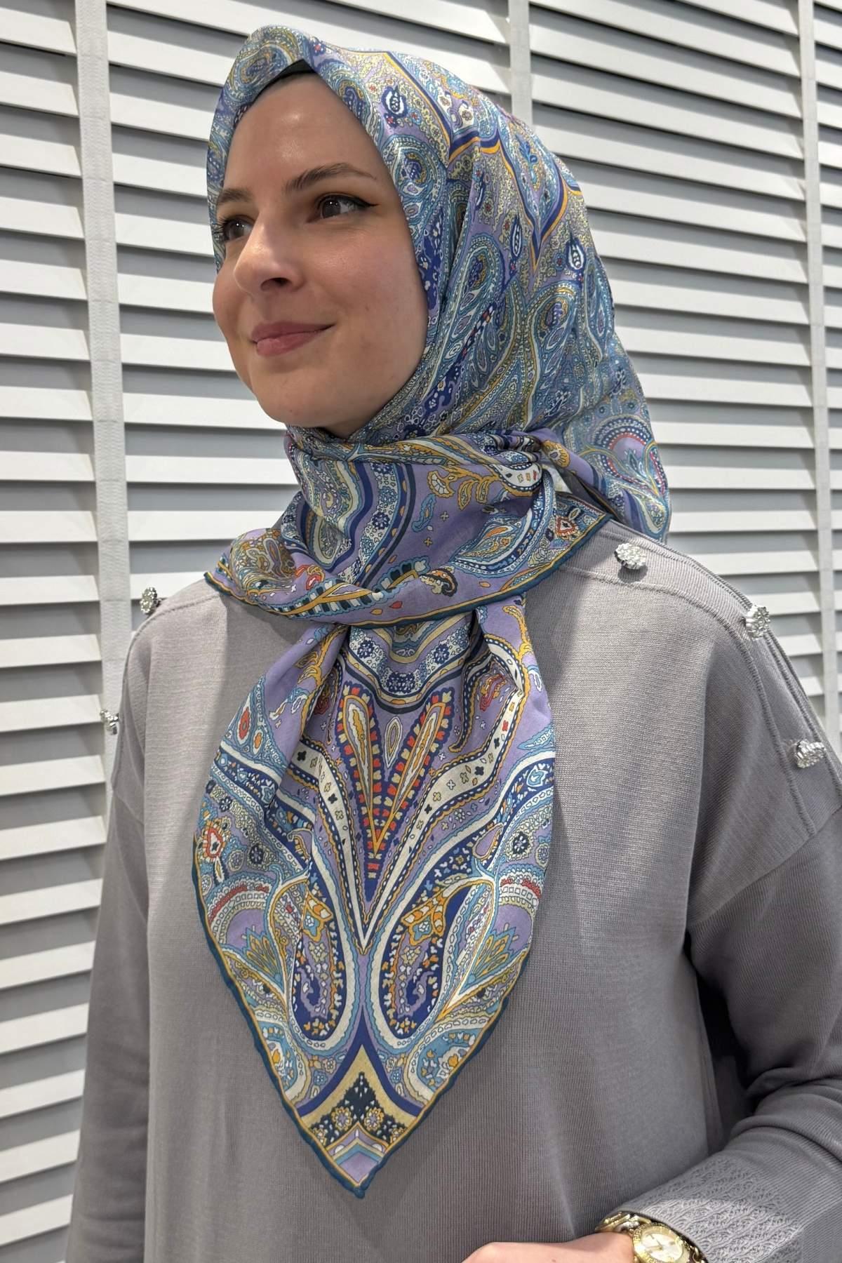Etro Desenli Pamuk Eşarp E03 | Rabia Şamlı | Tesettür Giyim, Elbise ve Kadın Giyim Modası