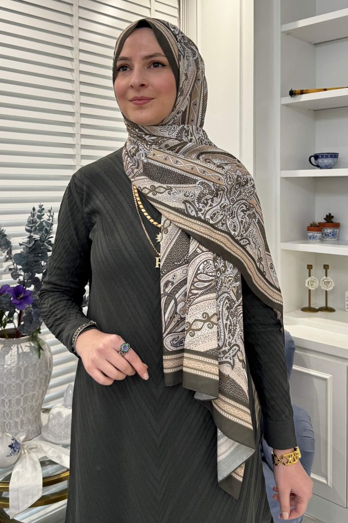 Etro Desenli Pamuk Şal B11 | Rabia Şamlı | Tesettür Giyim, Elbise ve Kadın Giyim Modası