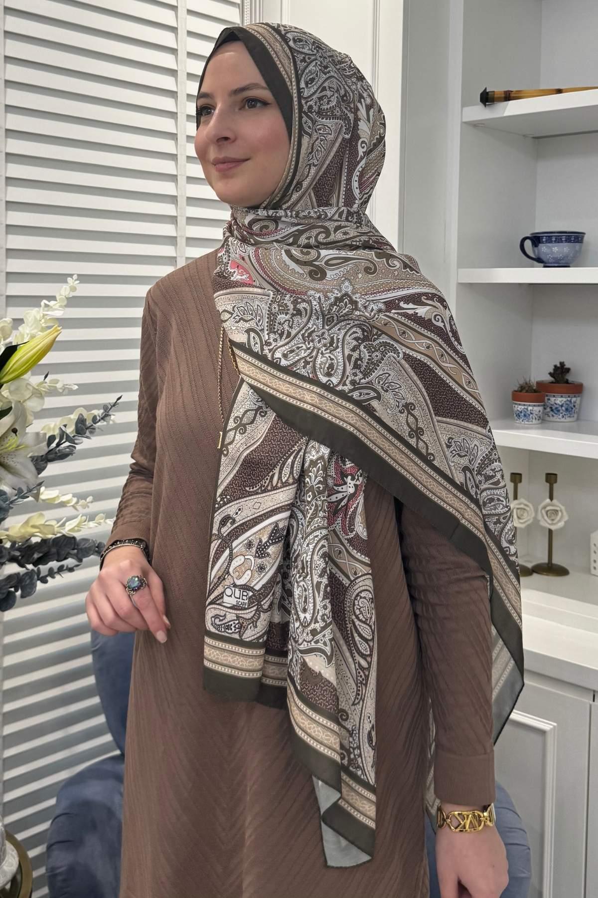 Etro Desenli Pamuk Şal B11 | Rabia Şamlı | Tesettür Giyim, Elbise ve Kadın Giyim Modası