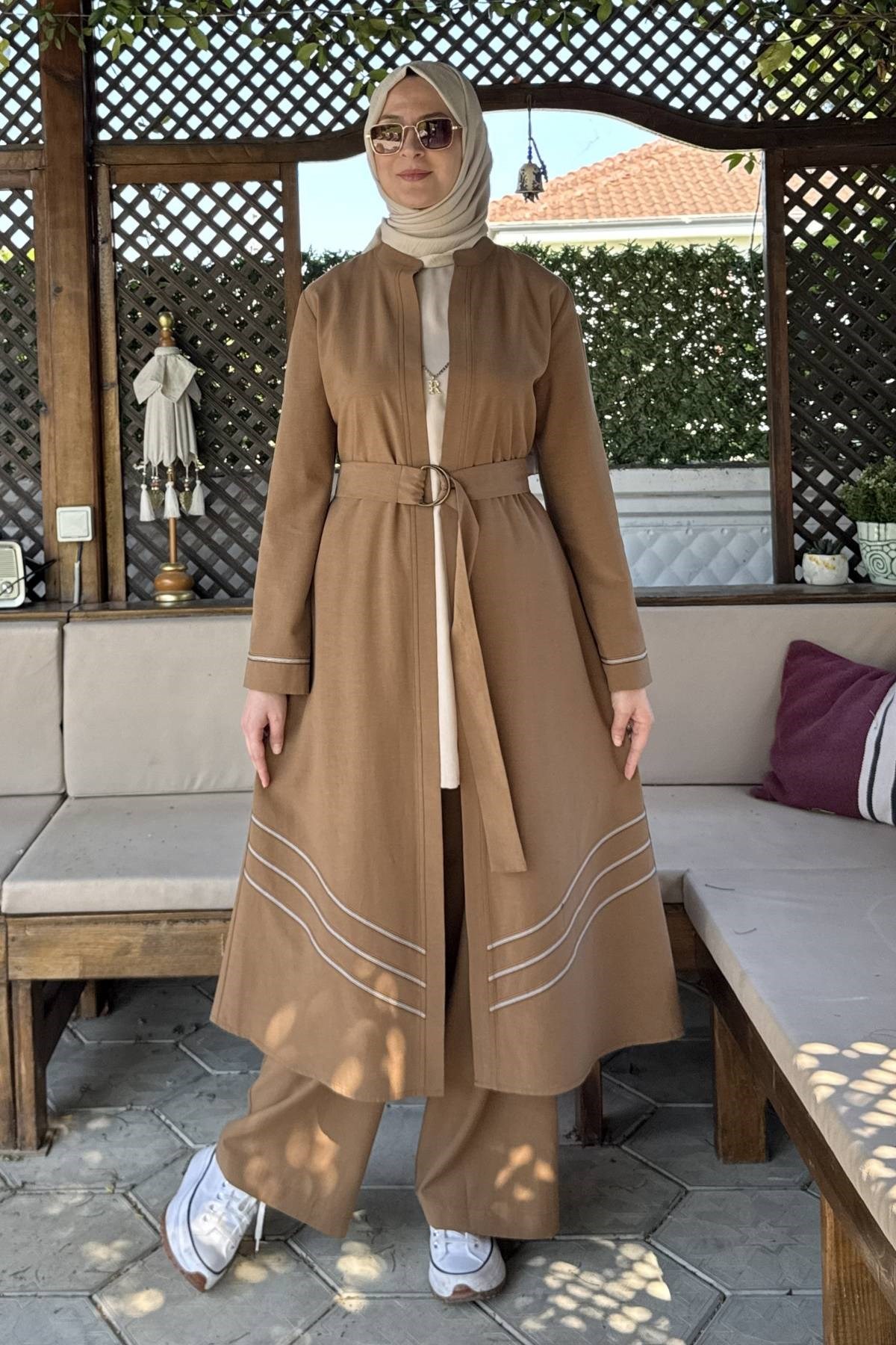 Mihra Etekli Takım Haki | Rabia Şamlı | Tesettür Giyim, Elbise ve Kadın Giyim Modası