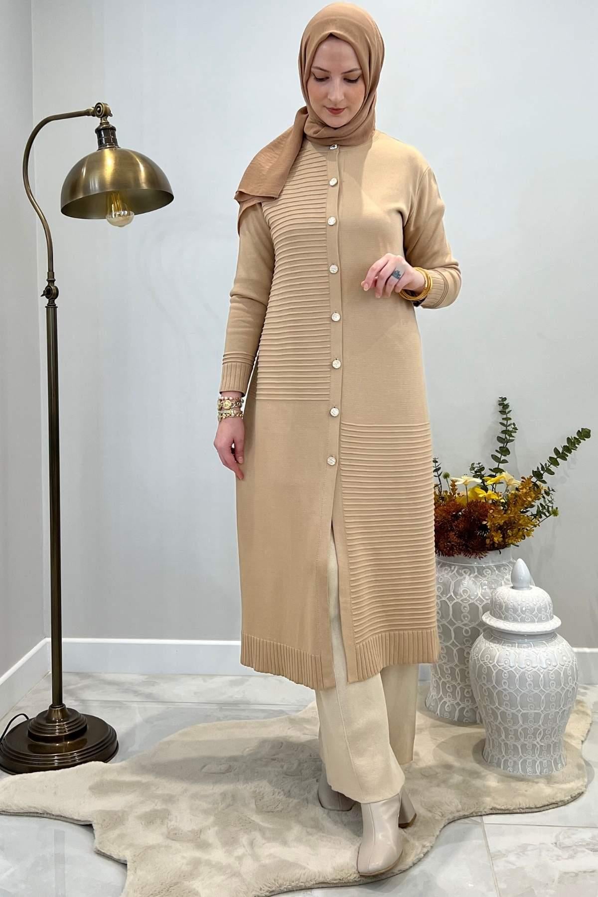 İkra Turuncu Triko Hırka - Rabia Şamlı | Tesettür Giyim, Elbise ve Kadın Giyim Modası