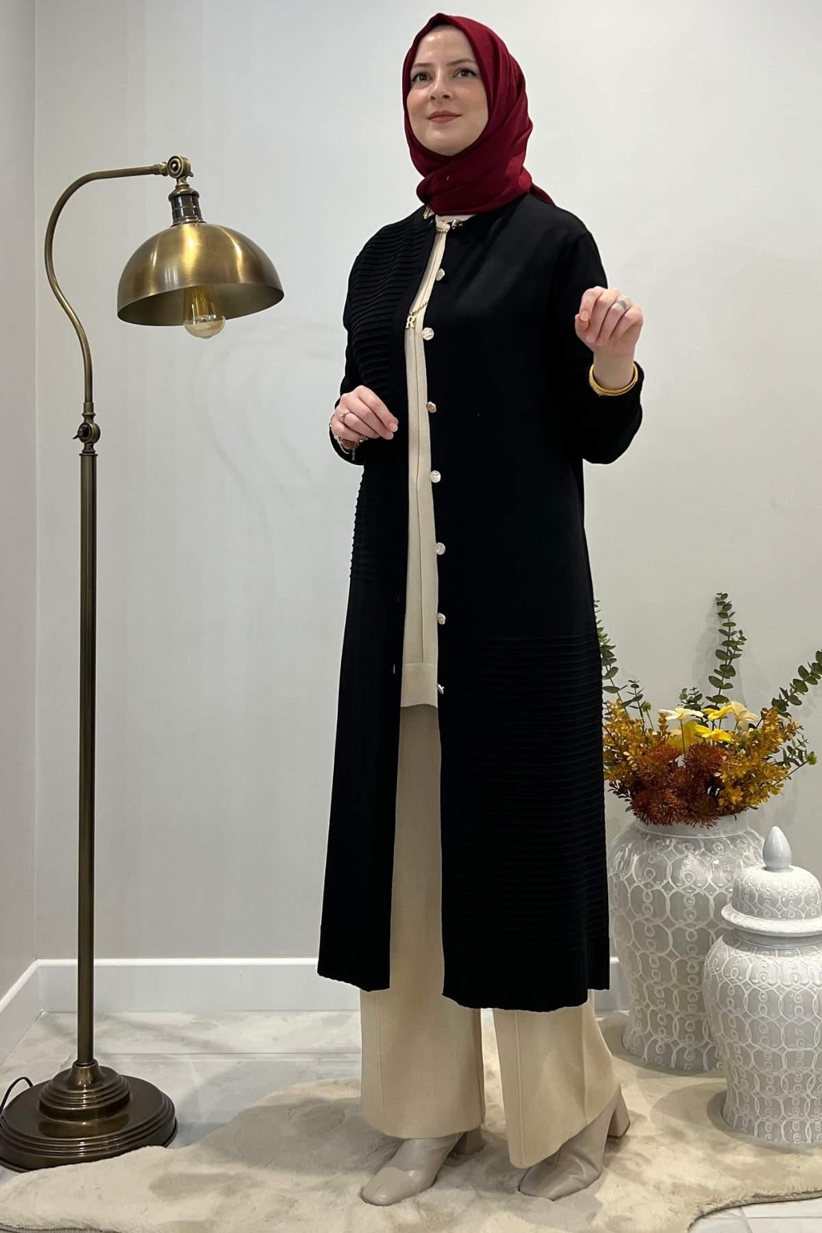 İkra Turuncu Triko Hırka - Rabia Şamlı | Tesettür Giyim, Elbise ve Kadın Giyim Modası