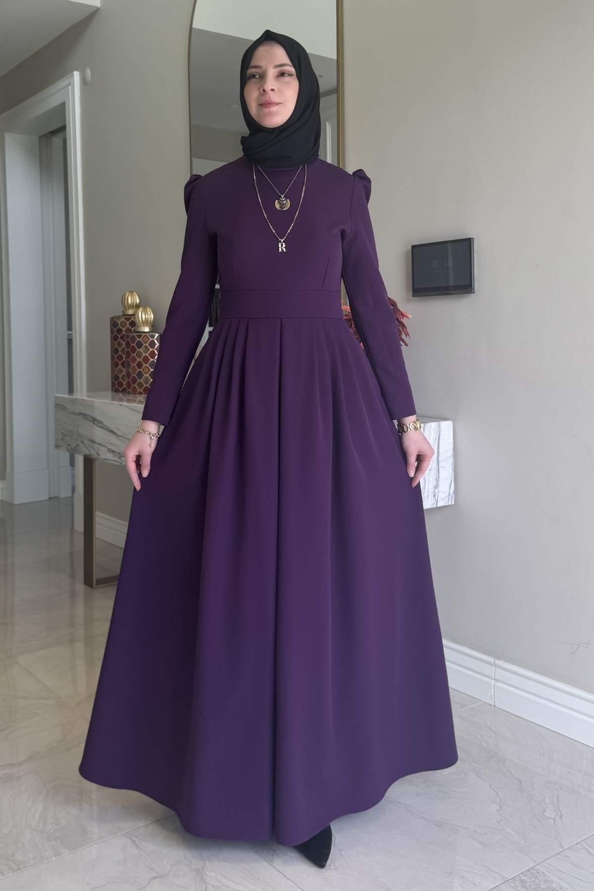 Rose Elbise Mürdüm | Rabia Şamlı | Tesettür Giyim, Elbise ve Kadın Giyim Modası