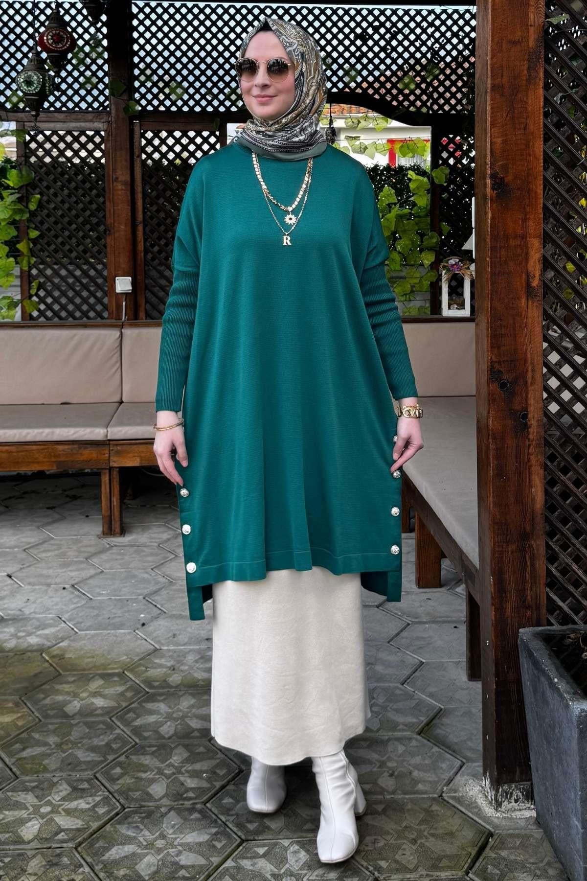 Sevda Triko Tunik Siyah | Rabia Şamlı | Tesettür Giyim, Elbise ve Kadın Giyim Modası