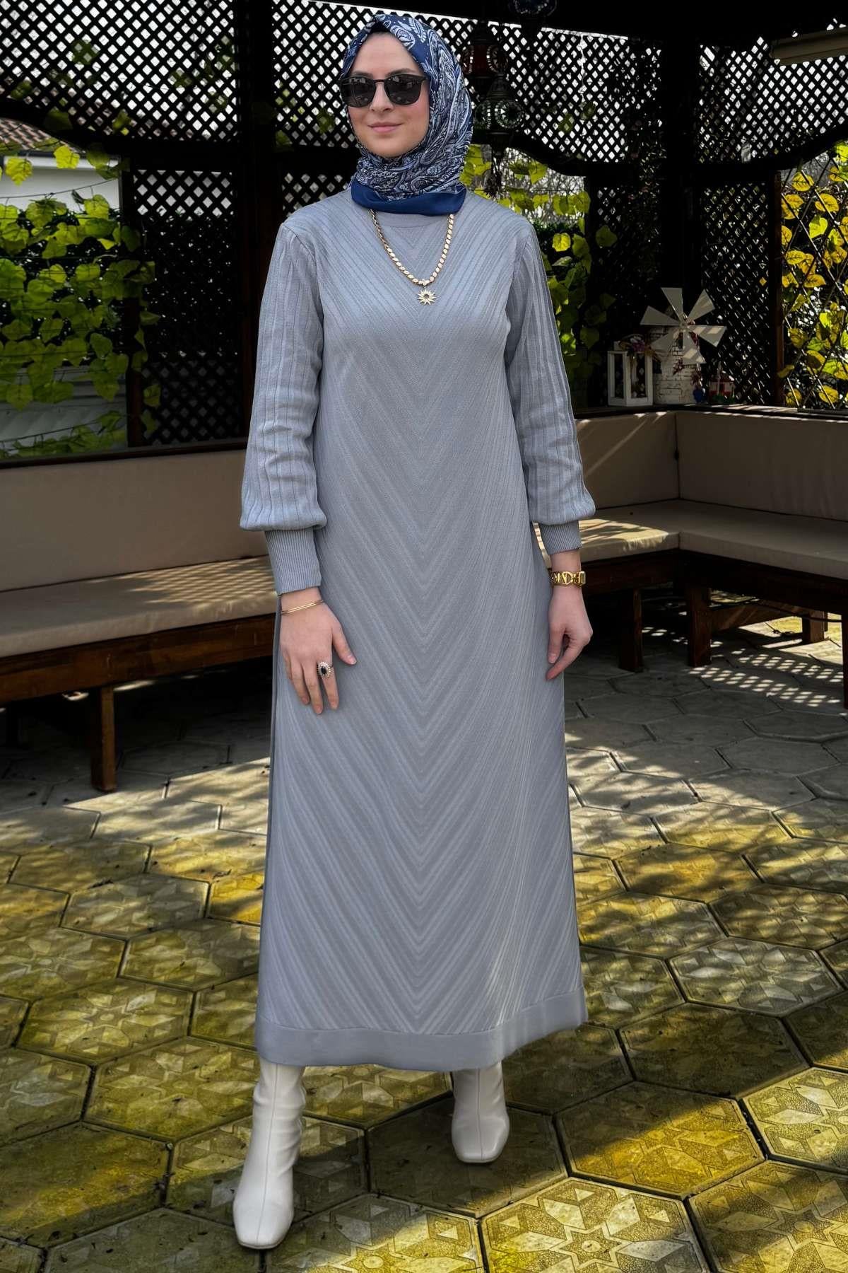 Ecem Triko Elbise Haki | Rabia Şamlı | Tesettür Giyim, Elbise ve Kadın Giyim Modası