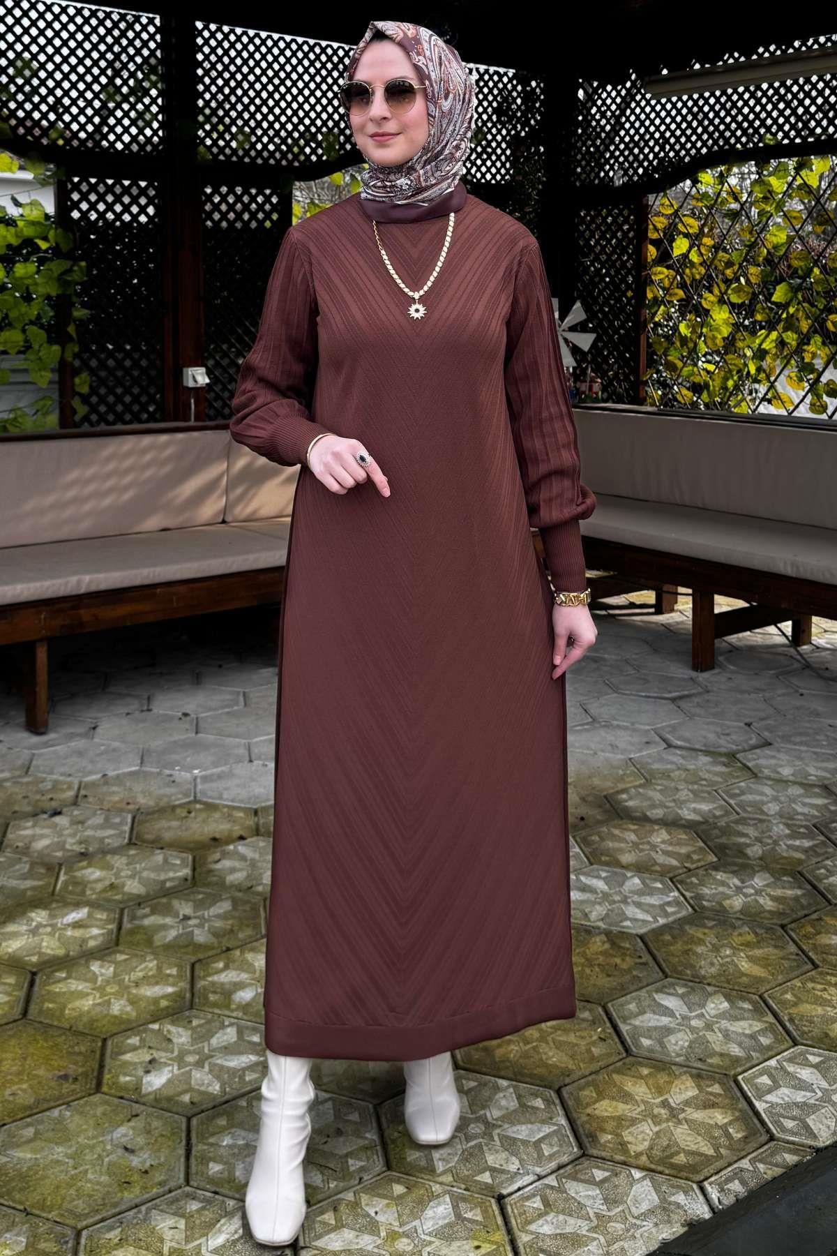 Ecem Triko Elbise Haki | Rabia Şamlı | Tesettür Giyim, Elbise ve Kadın Giyim Modası