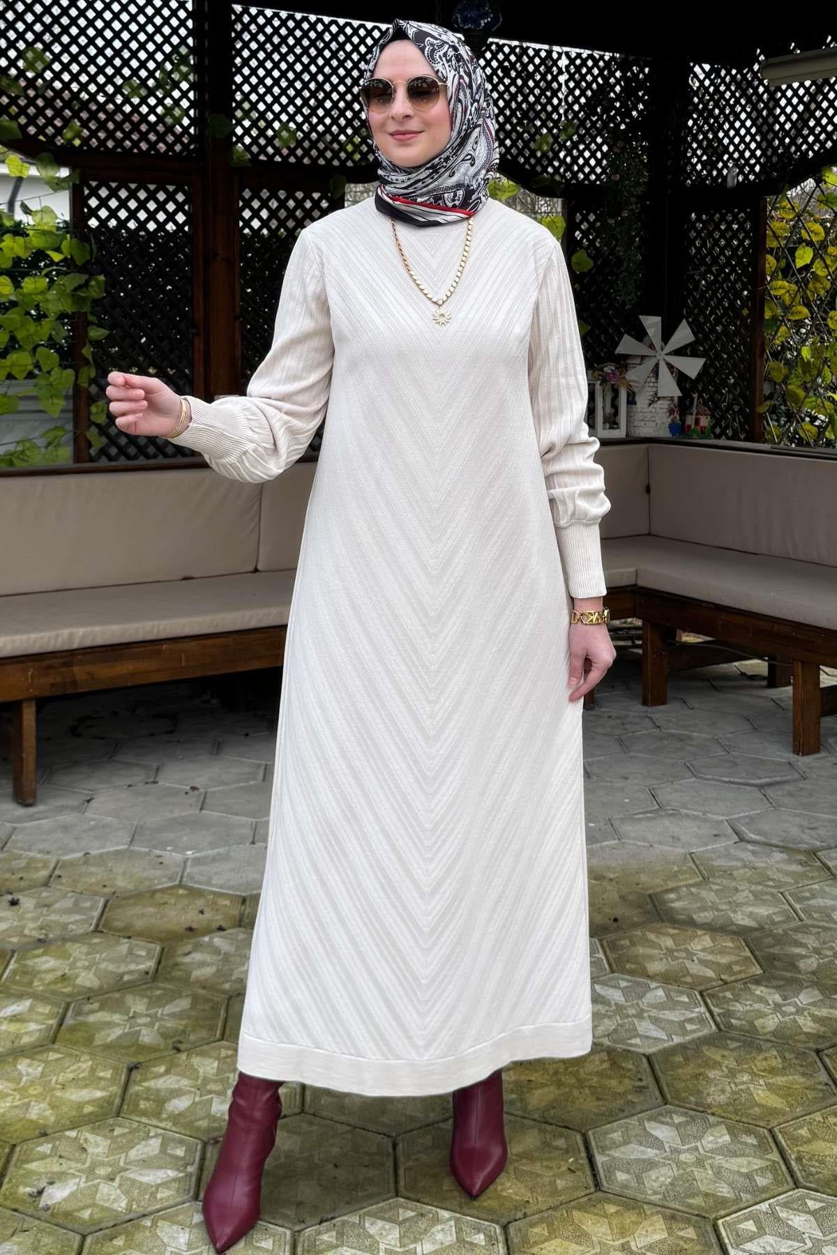 Ecem Triko Elbise Haki | Rabia Şamlı | Tesettür Giyim, Elbise ve Kadın Giyim Modası